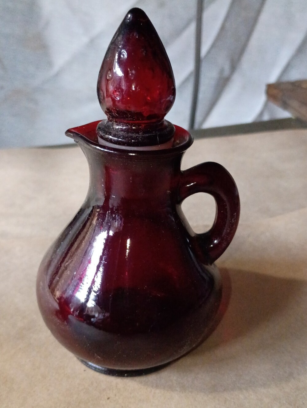 A On Handblown Strawberry Glass Cruet - Decorative Home Art